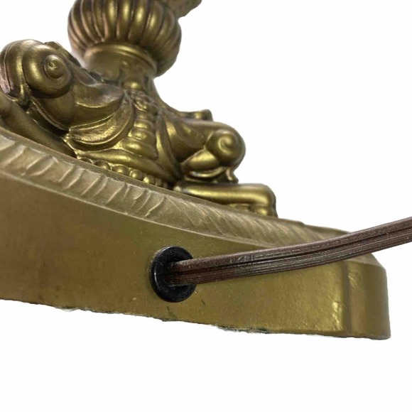 HLWD Regency Faux Brass Wood Candlestick Table Lamp Triangular Base 18 Excelsior - Picture 12 of 15